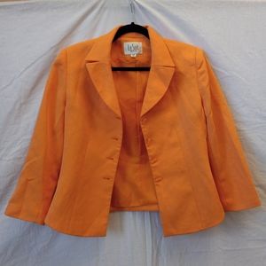 Vintage Le Suit Petite orange blazer and pencil skirt combo, size 10P